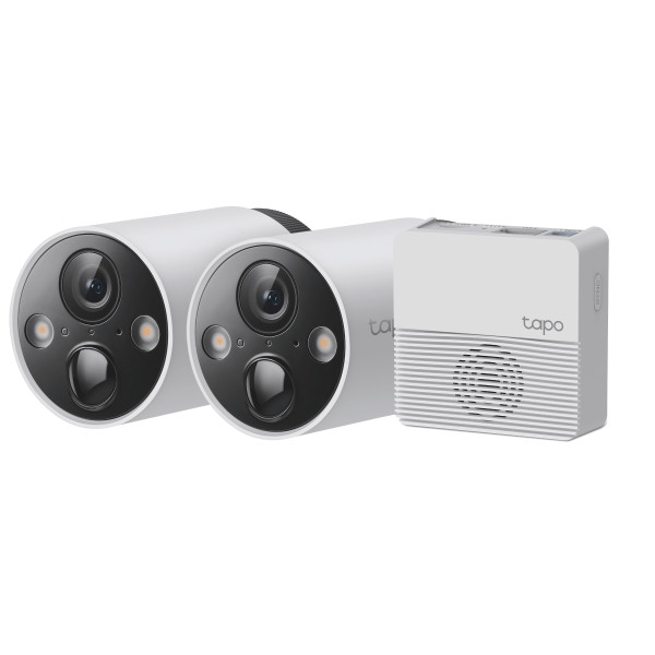 Tp-link ip wifi cső kamera - tapo c420s2 kit (2 kamera + hub; akku; 4mp, 3mm, ip65, h264, ir15m, sd, mikrofon, hangsz)