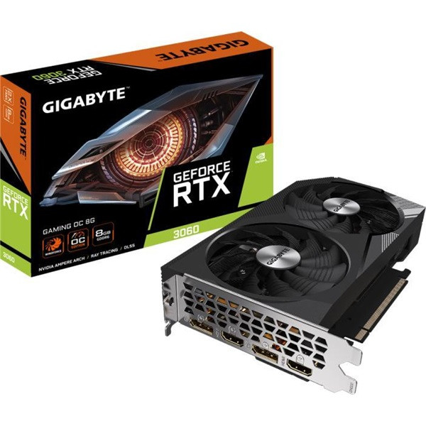 Gigabyte videókártya - nvidia rtx 3060 gaming oc 8gb (8192mb, gddr6, 256bit, 1807/15000mhz, 2xhdmi, 2xdp)