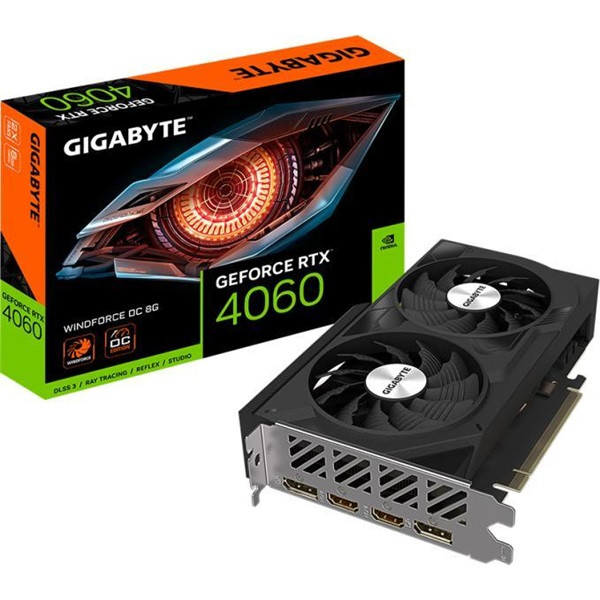 Gigabyte videókártya - nvidia rtx 4060 windforce (8192mb, gddr6, 128bit, 2475/17000mhz, 2xhdmi, 2xdp)