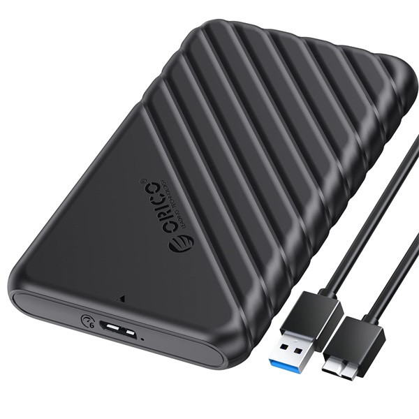 Orico külső hdd/ssd ház 2.5" - 25pw1-u3-bk/158/ (usb-a 3.0, max. 7-9,5 mm, max.: 4tb, fekete)