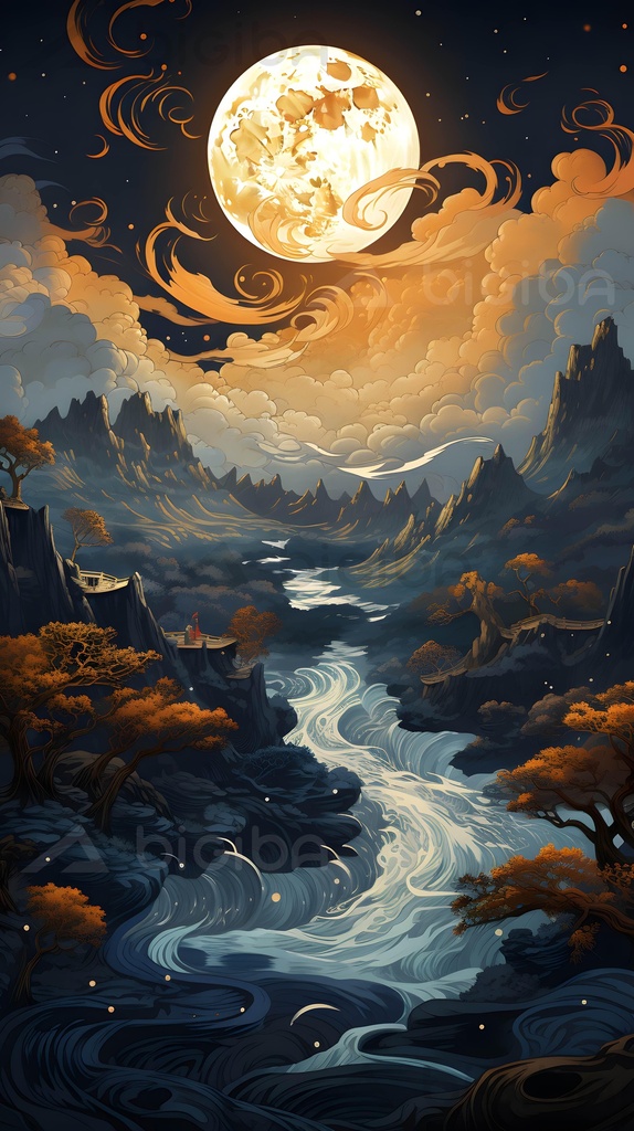 Serenata lunar sobre el río místico