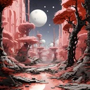 Crimson Cosmos Grove