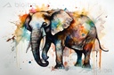Spectrum Tusk: Éléphant majestueux en aquarelle