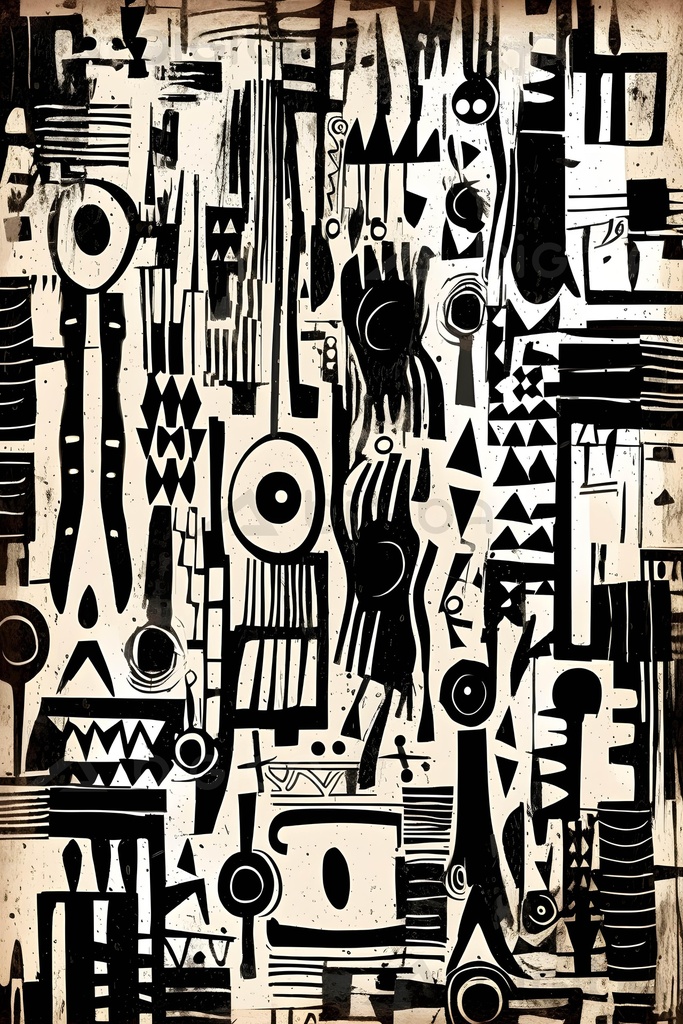 Tribal Echoes in Monochrome