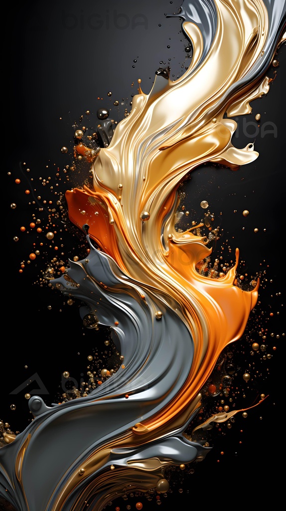 Flüssiges Gold und Silberwirbel