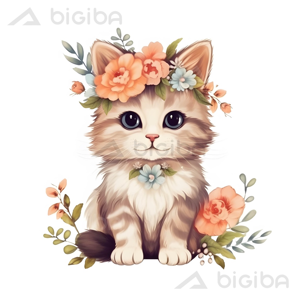 Eleganza floreale felina