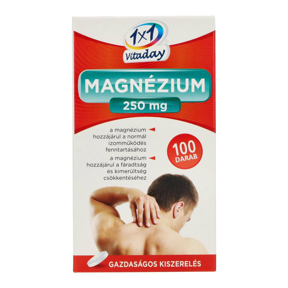 1x1 vitaday magnézium 250 mg filmtabletta 100 db