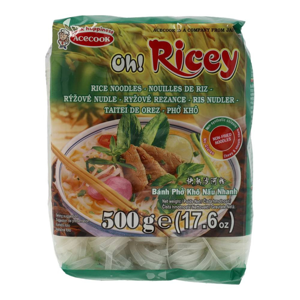 Ryžové cestoviny Acecook Oh!Ricey. Široké. 500 g