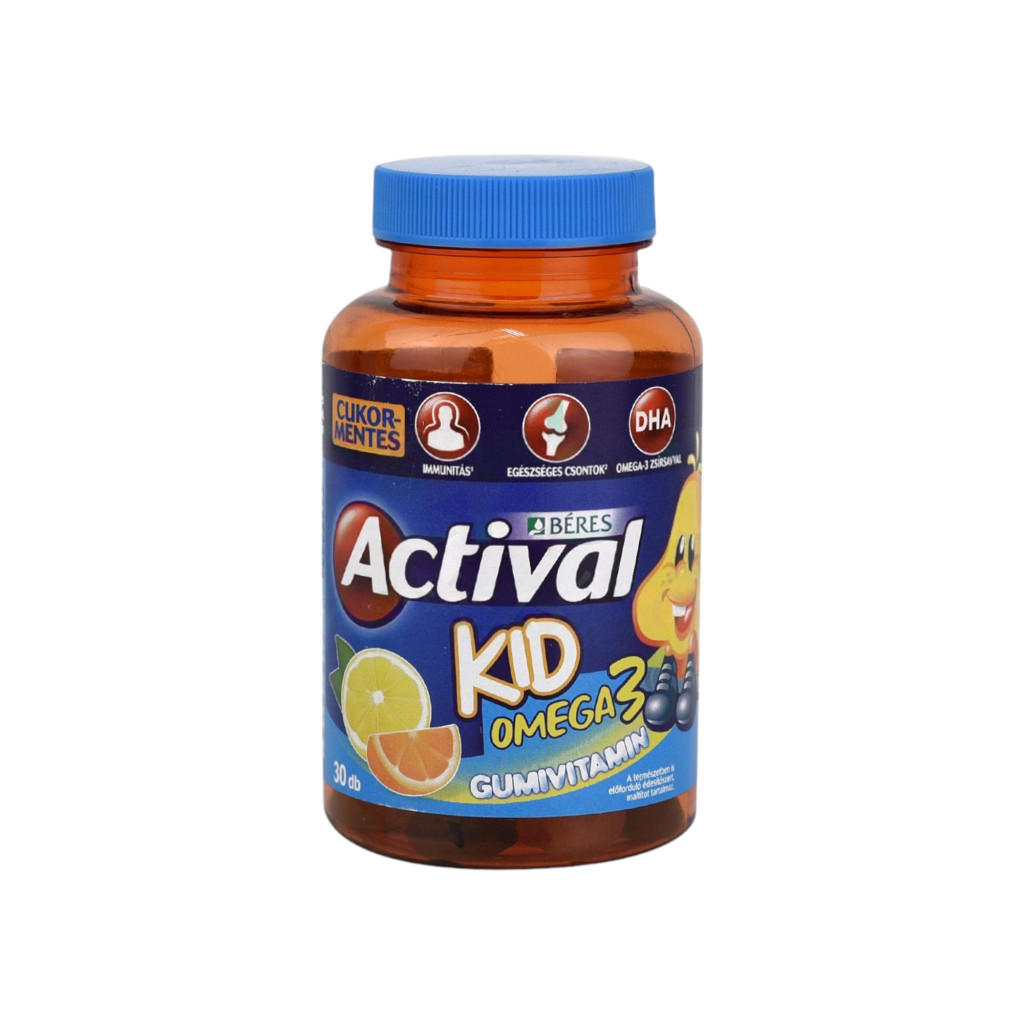 Supliment alimentar Bigiba Actival Kid cu vitamine Omega-3 gumate, 30 buc.