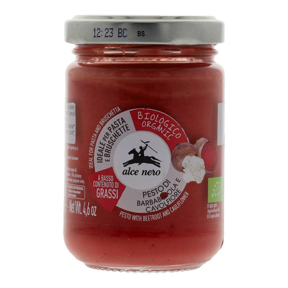 Alce Nero piure biologic de sfeclă roșie și conopidă 130 g