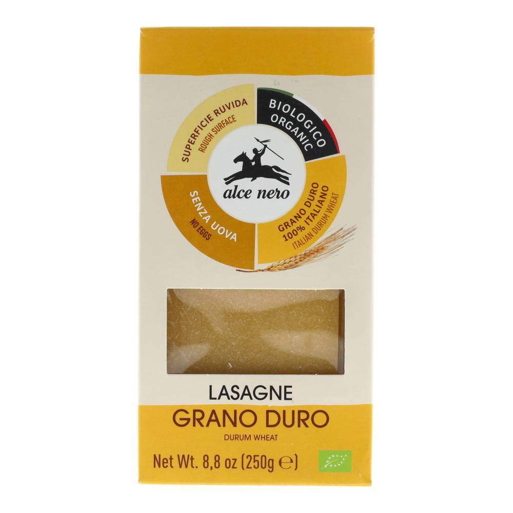 Alce Nero bio lasagne durum búzadarából 250 g