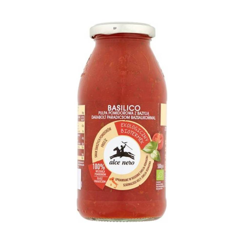 Piure de roșii bio Alce Nero cu busuioc 500 g