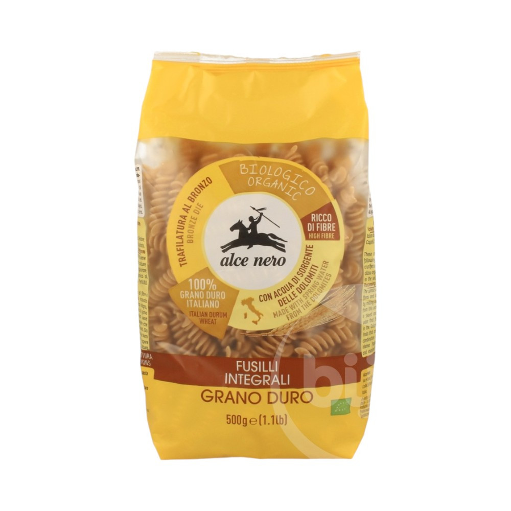Makaron pełnoziarnisty Fusilli Alce Nero (śrubki) 500 g