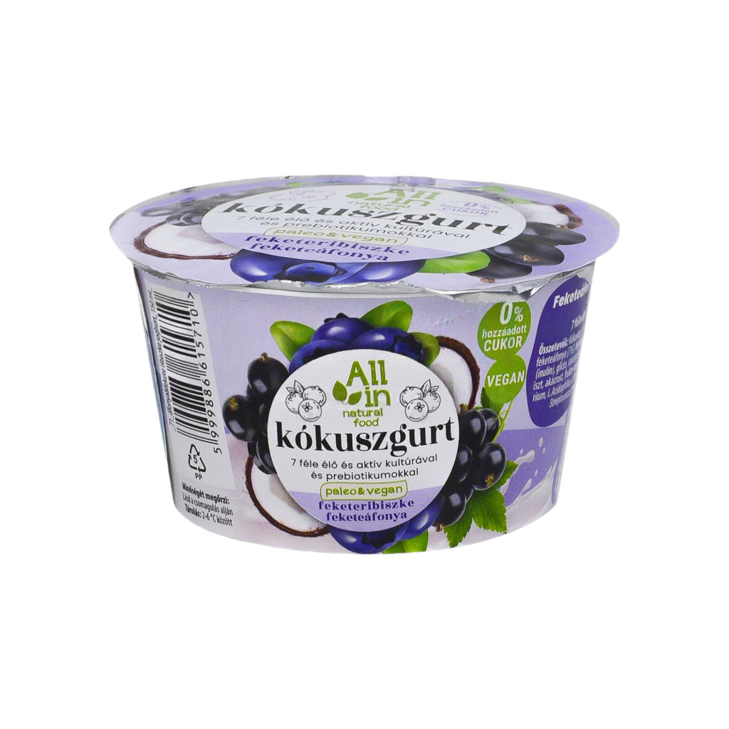 All in kókusztej élőflórás fekete áfonya &amp;ampampampamp fekete ribiszke 150 ml