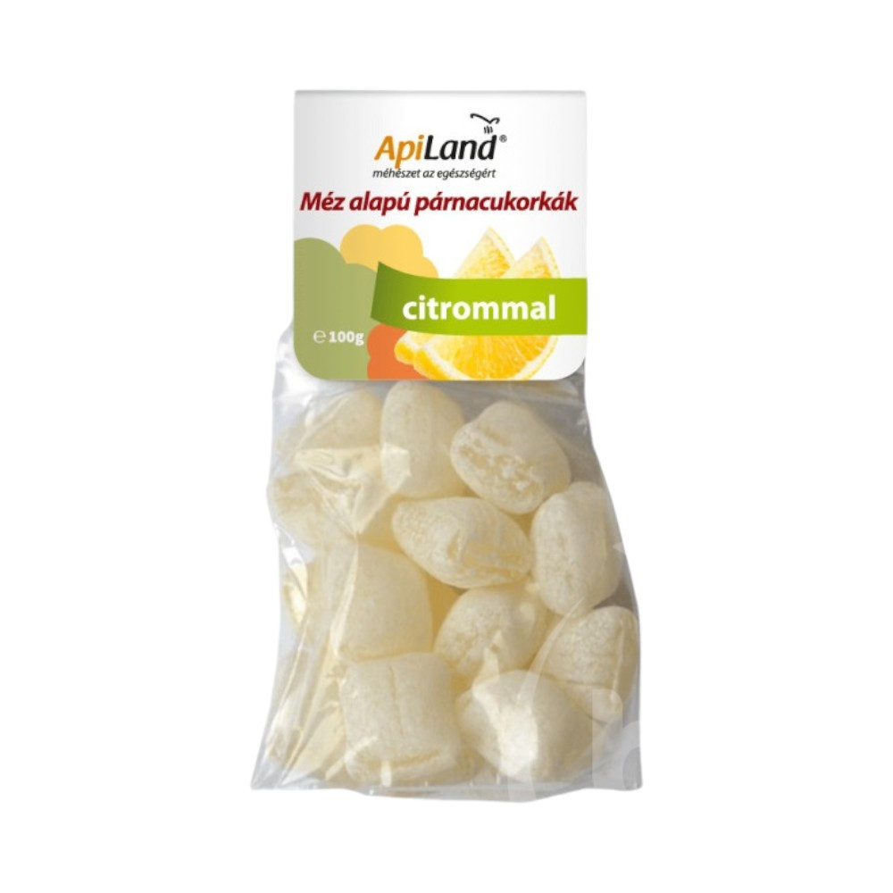 Bomboane cu miere și lămâie-miere în formă de pernă Apiland 100 g