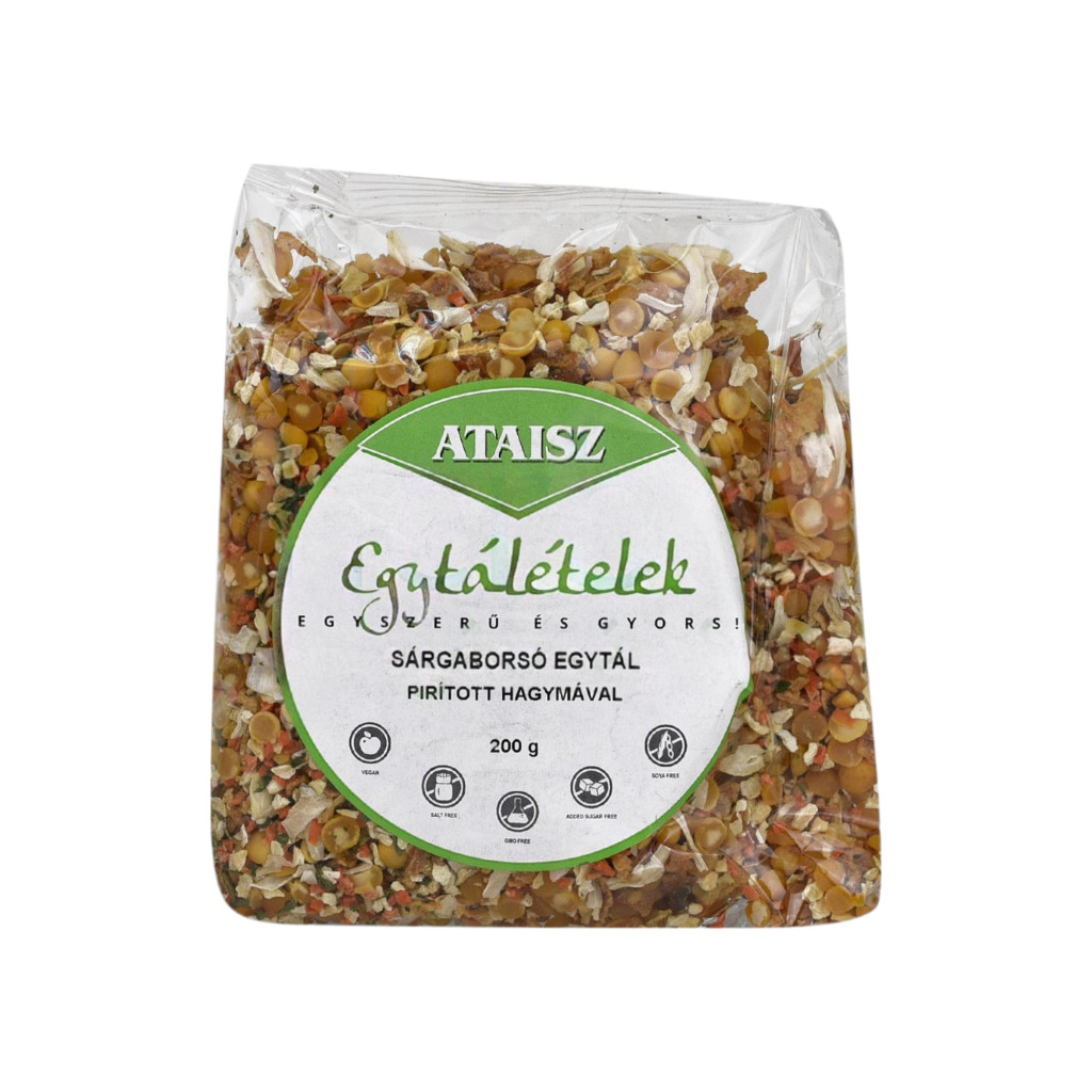 Gelbe Erbsen mit gebratenen Zwiebeln und gemischtem Gemüse 200 g