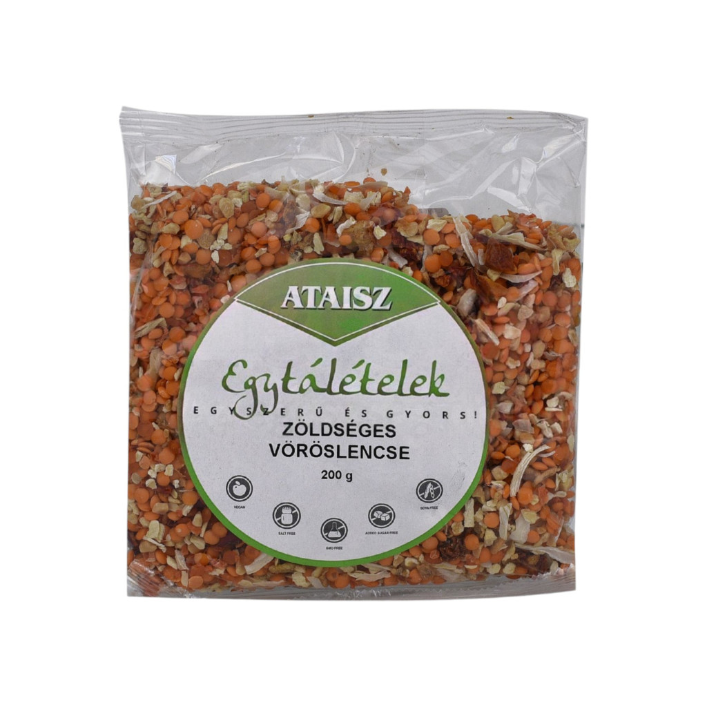 Tocăniță de linte roșie cu legume și arahide prăjite 200 g