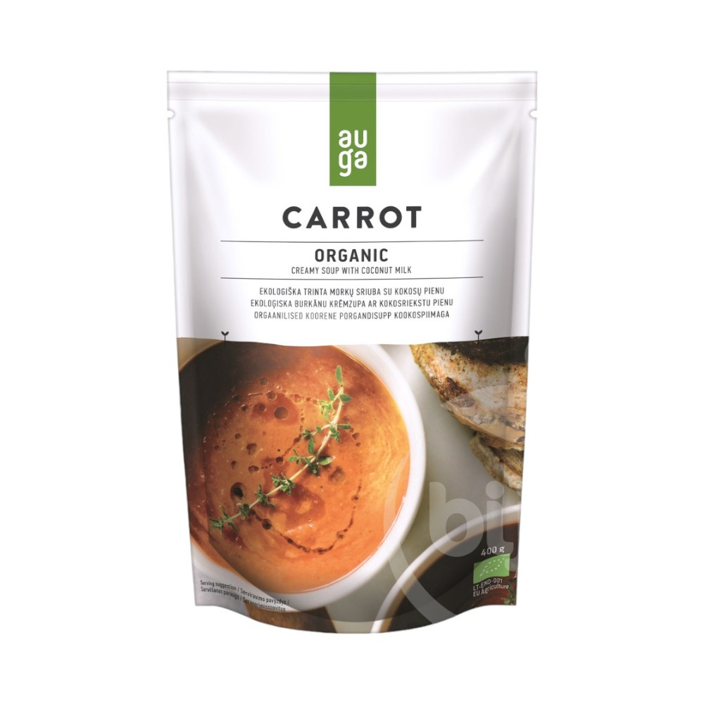Auga bio vegán organikus sárgarépa krémleves kókusztejjel 400 g