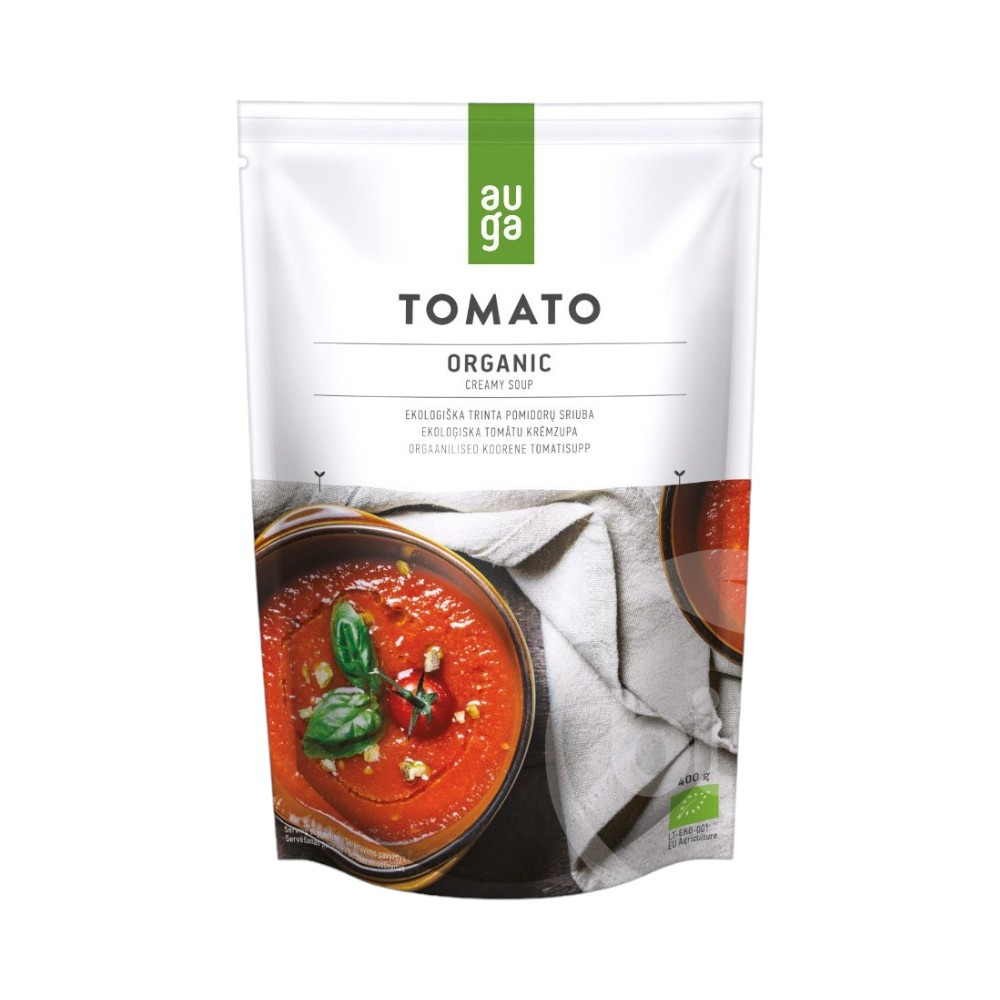 Supă cremă de roșii bio vegană de la Auga, 400 g