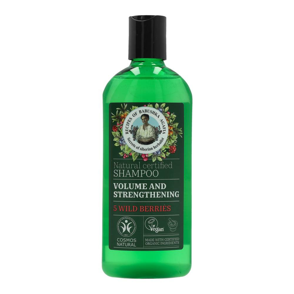 Babushka Agafia bio erősítő és volumennövelő sampon 5 féle vadon termő bogyóval 260 ml