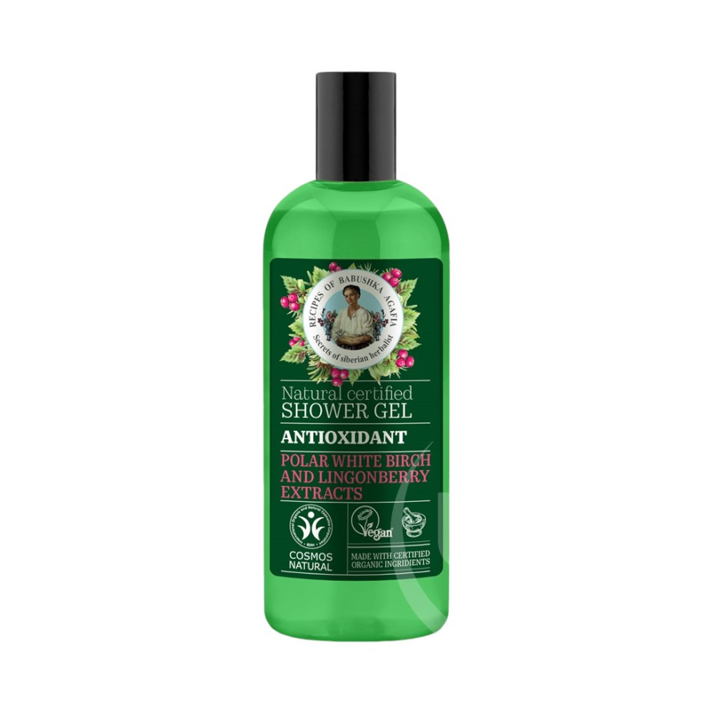 Babushka Agafia bio tusfürdő gél antioxidáns sarki fehérnyír- és vörösáfonya-kivonattal 260 ml