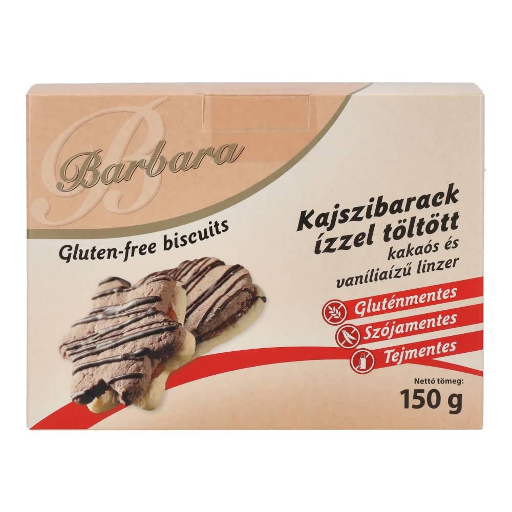 Barbara gluténmentes kajszis kakaós vaníliás linzer 150 g