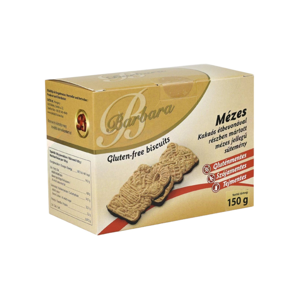 Barbara gluténmentes mézes sütemény étcsokis 150 g