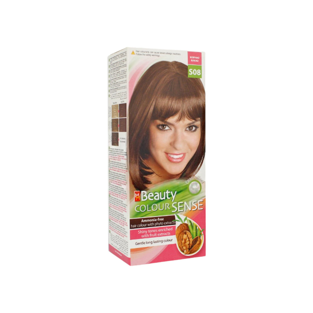 Beauty Color s08 kakao hnědá bez amoniaku barvivo na vlasy 1 ks