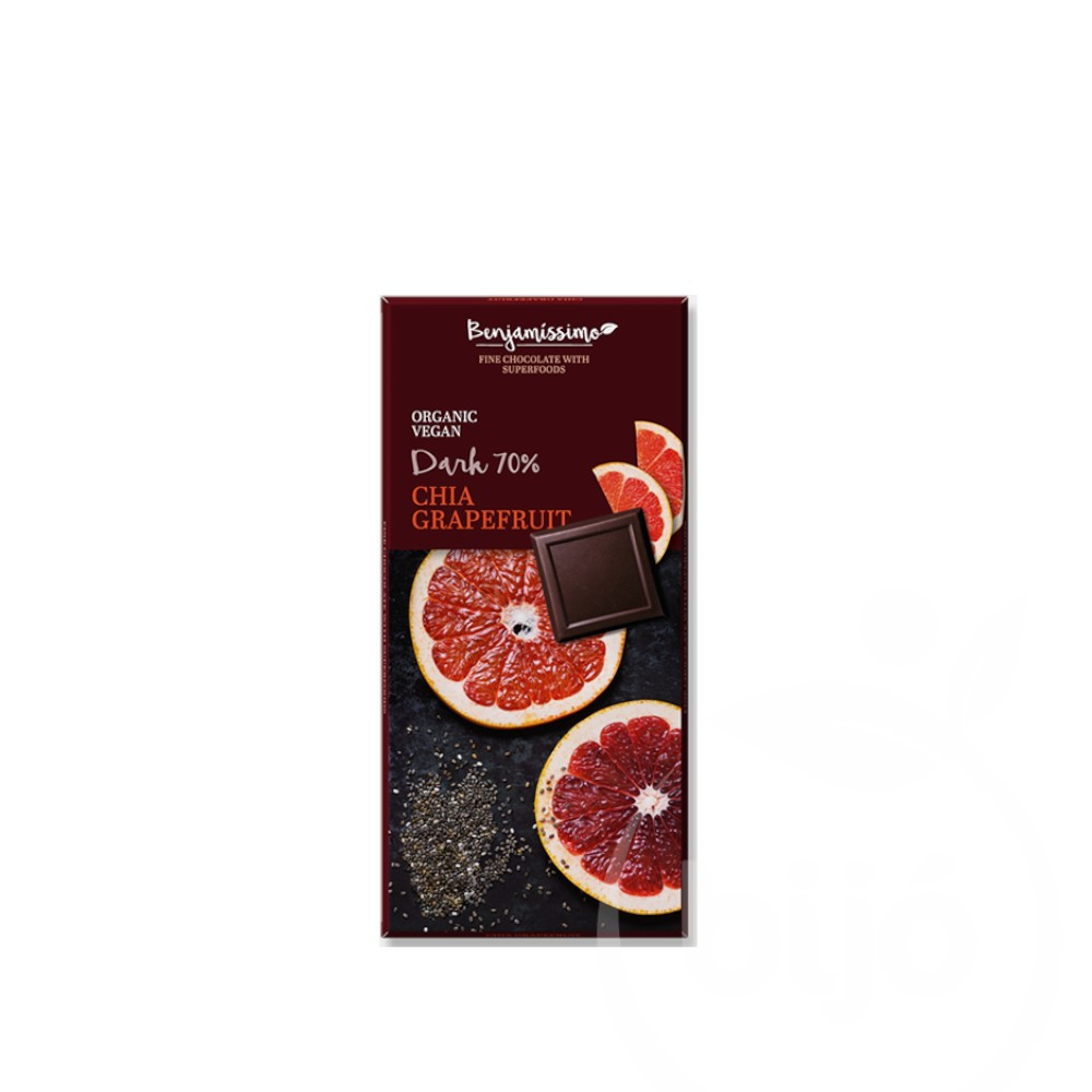 Benjamissimio was vegan dark chocolate chia grapefruit 70 g