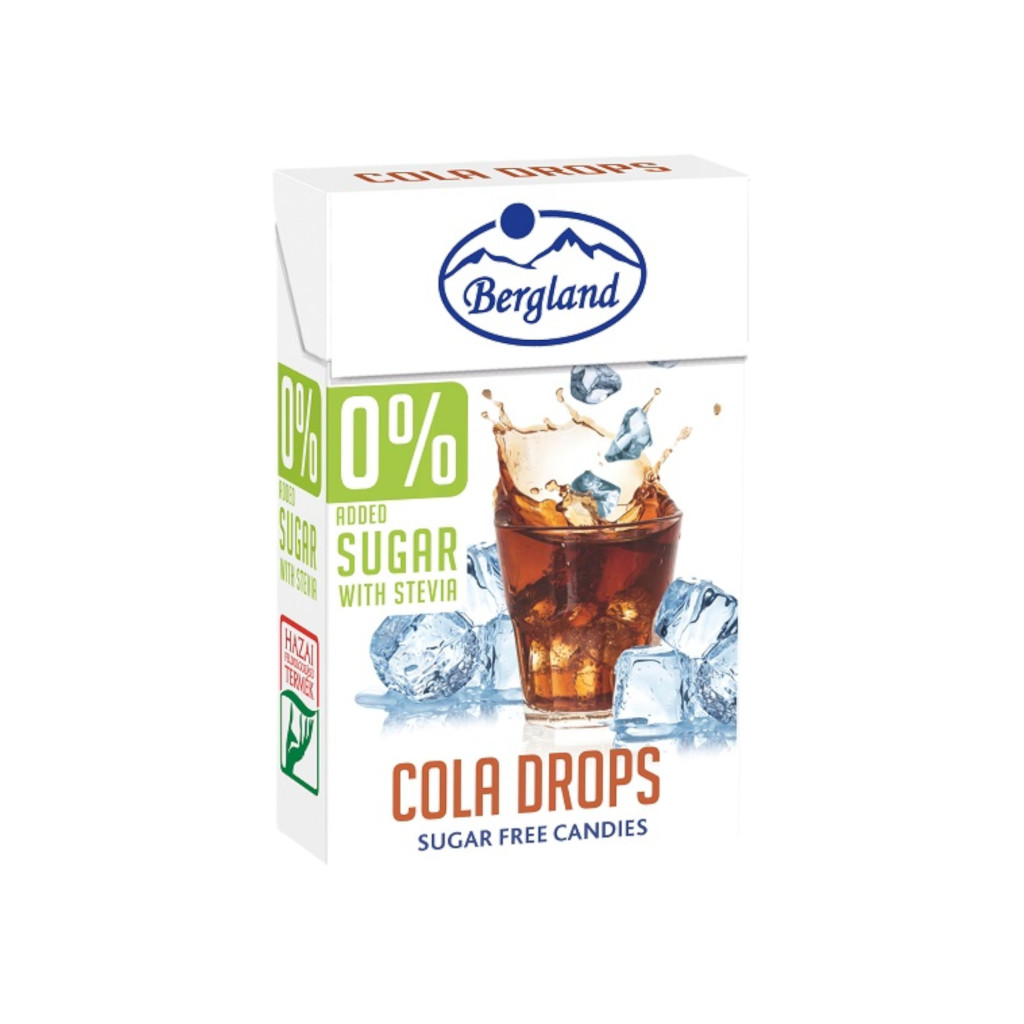 Bergland cola drops bomboane fara zahar cu aroma de cola 40 g