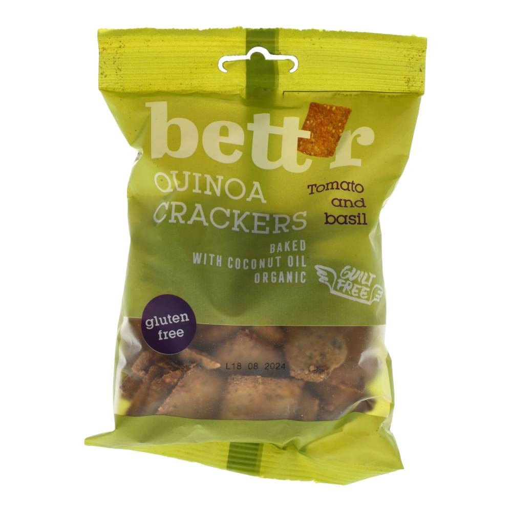 Bettr bio vegán gluténmentes quinoa kréker bazsalikom&amp;amp;ampampampampampampampparadicsom 100 g