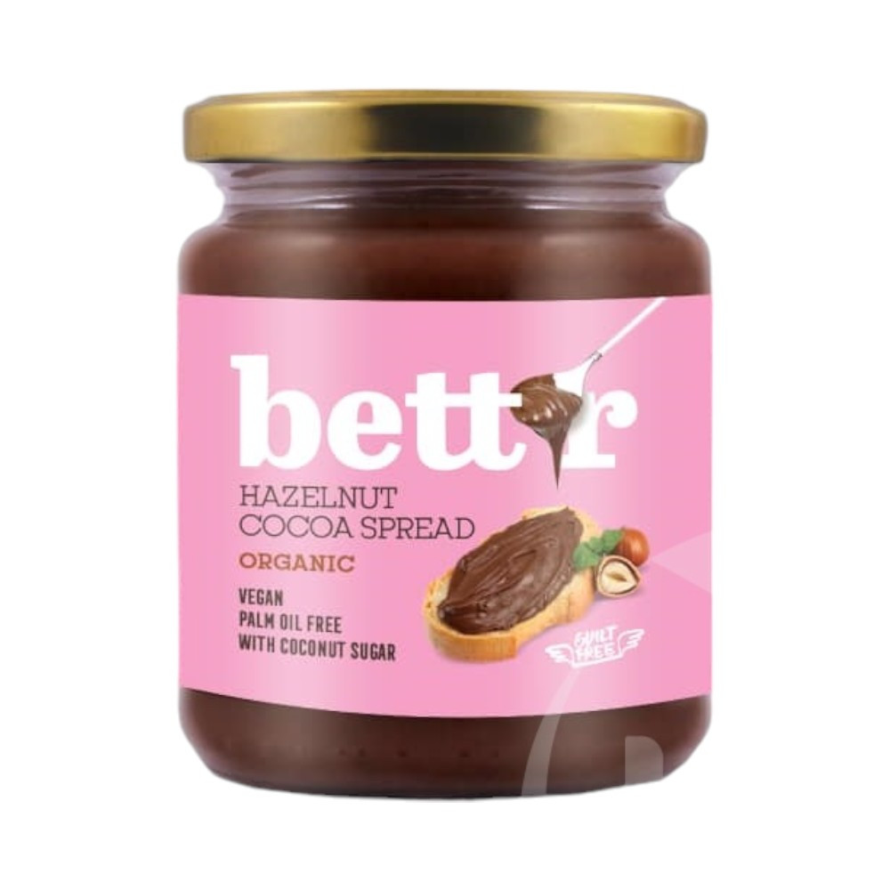 Unt de cacao vegan cu alune de pădure Bettr Bio (nutella) 250 g