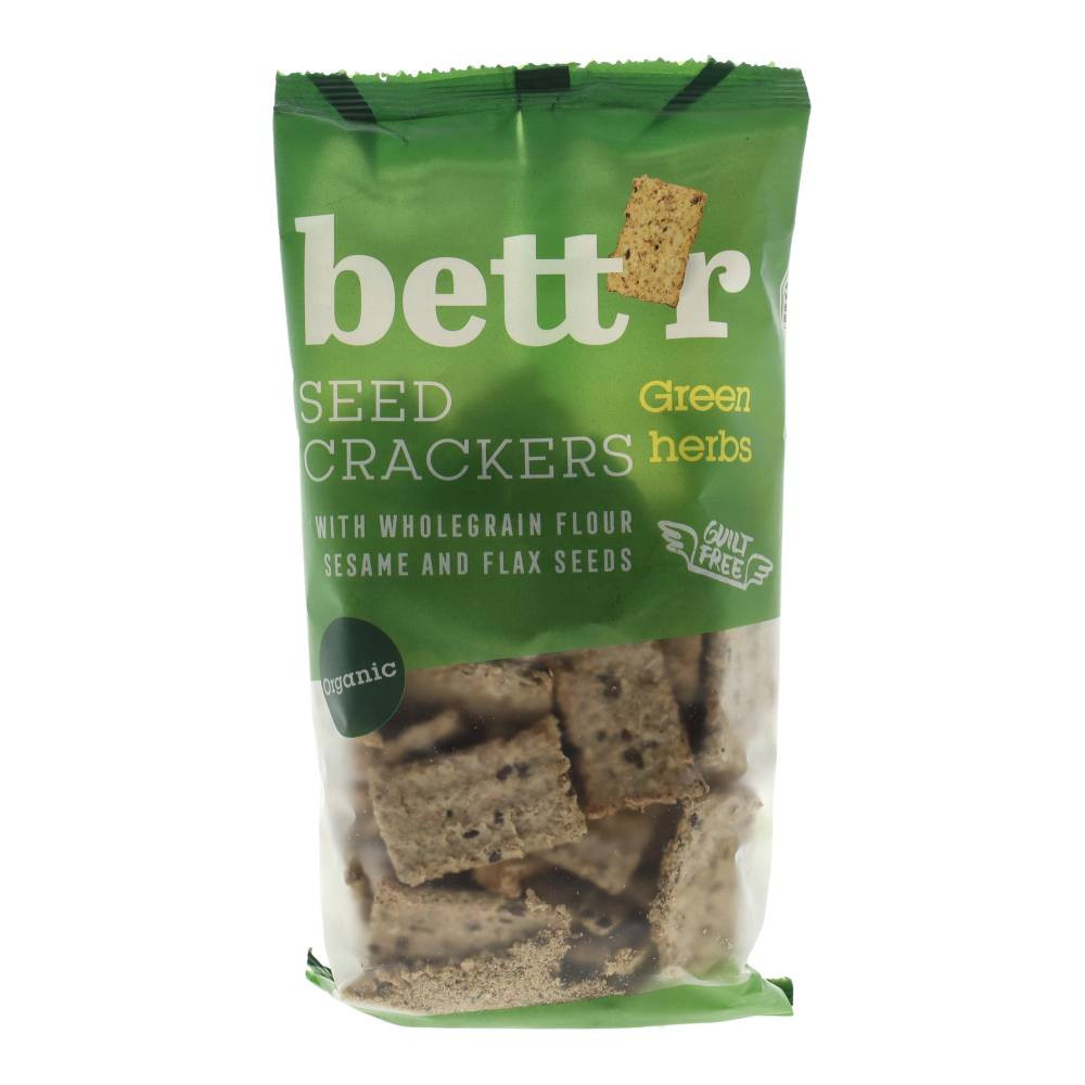 Bettr bio vegán teljes kiőrlésű magvas kréker zöldfűszerekkel 150 g
