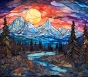 Mystischer Bergmosaik