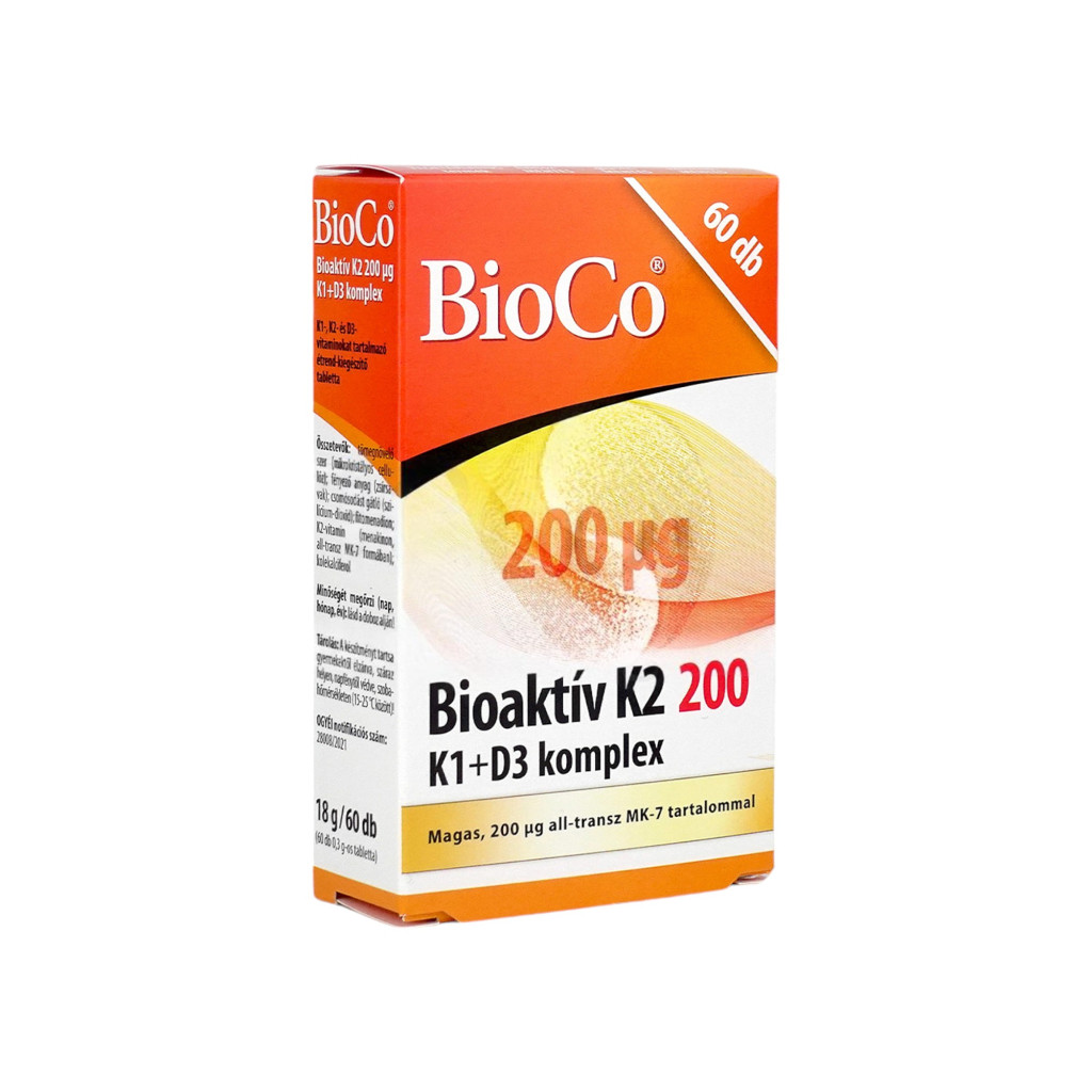 Bioco bioaktív k2 200 k1+d3 komplex tabletta 60 db