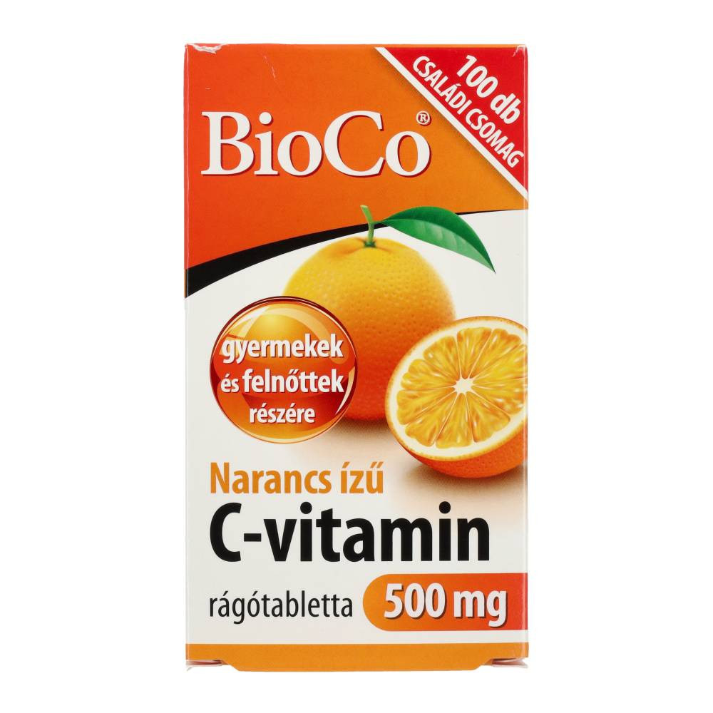 Bioco žvýkací tablet s vitamínem C 500mg s pomerančovou příchutí, 100 kusů