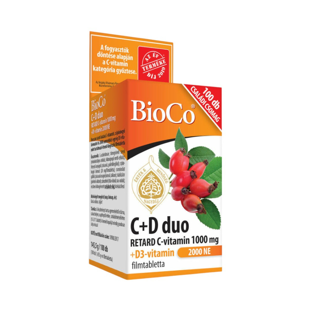 Rodzinne opakowanie tabletek powlekanych Bioco c+d duo 2000ne 100 sztuk