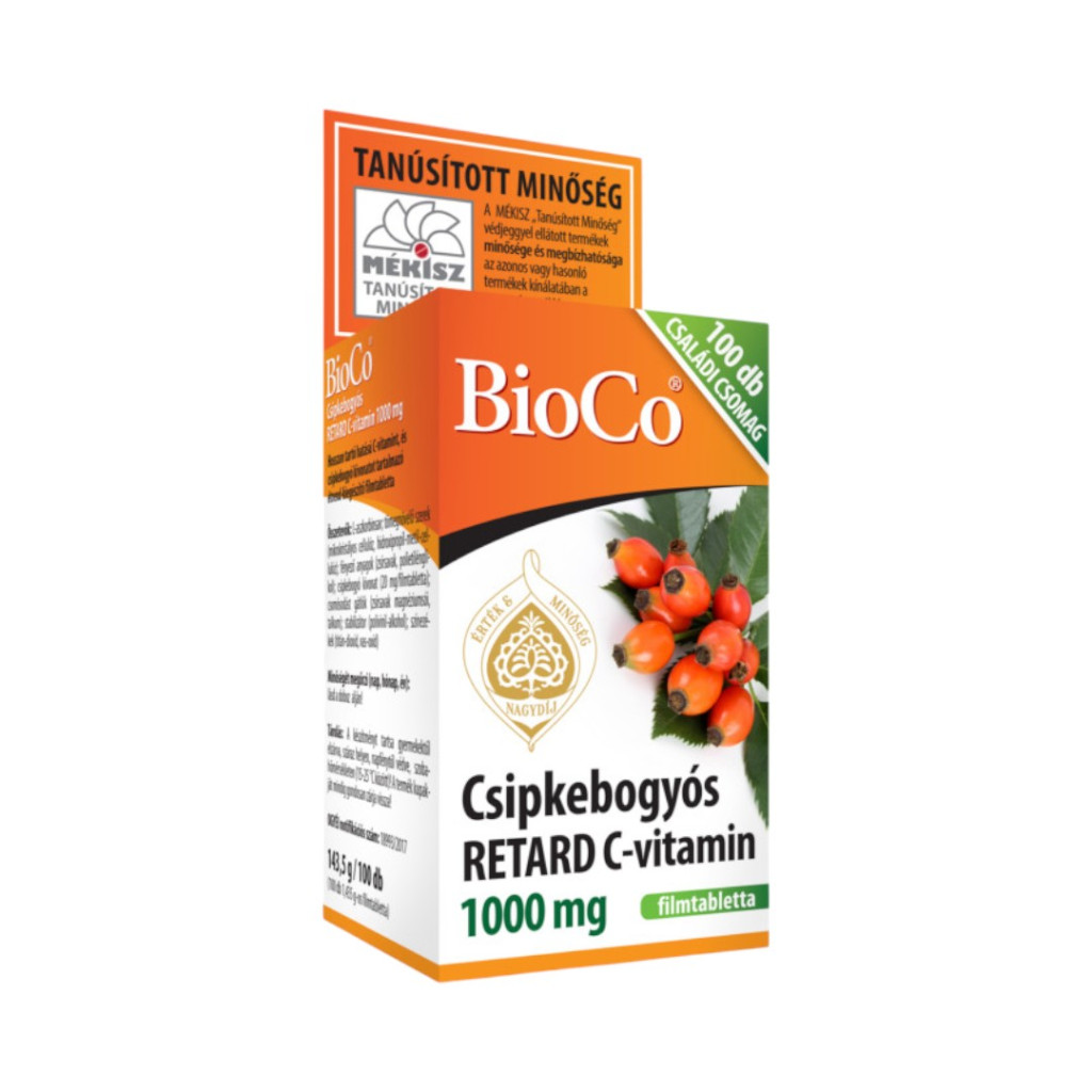 Bioco slow-release rose hip vitamin C 1000 mg family pack film-coated tablets 100 pcs