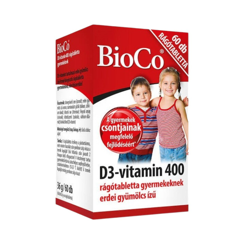 Bioco vitamina D3 400 comprimate masticabile pentru copii 60 buc. aromă de fructe de pădure
