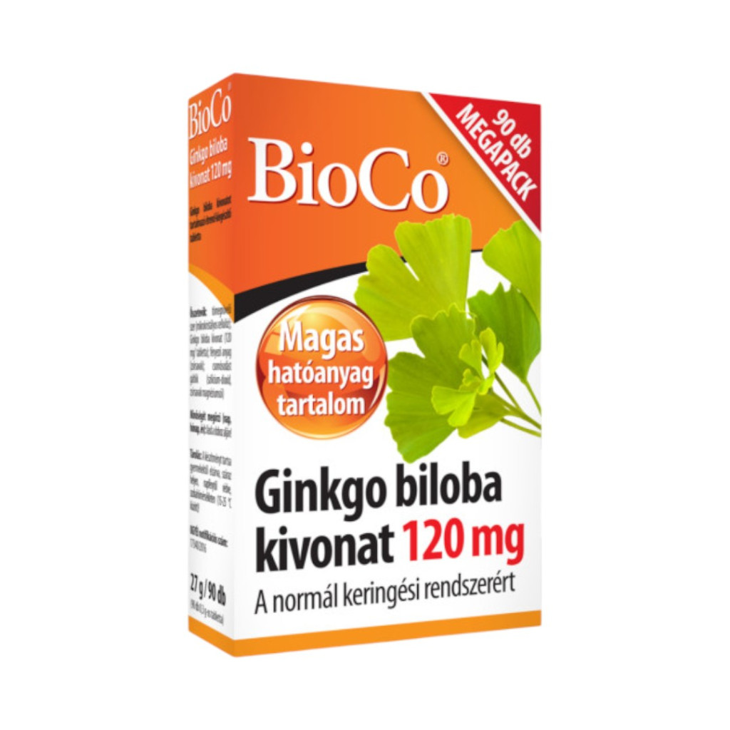 Bioco Ginkgo Biloba Tabletten 120mg, 90 Stk., extrahiert aus den Blättern des Ginkgo-Baums, bevorzugt zur Unterstützung von Gedächtnis und Konzentration