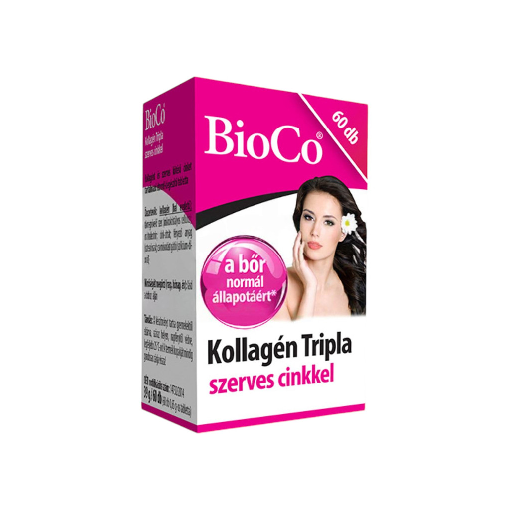 Comprimate de colagen Bioco cu zinc organic triplu, 60 bucăți