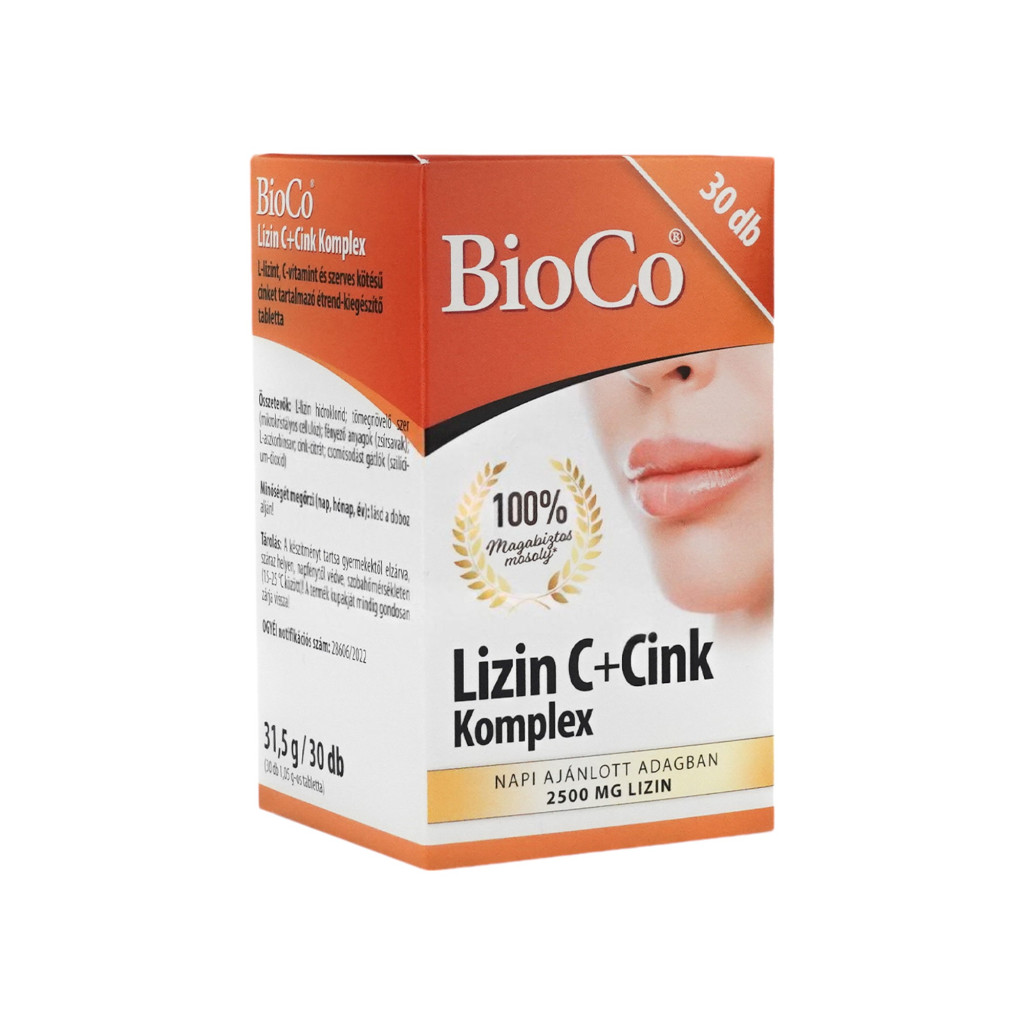 Bioco lizin c+cink komplex tabletta 30 db