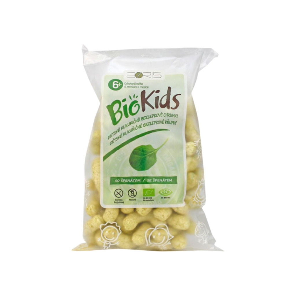 Gustare extrudată din porumb ecologic pentru copii cu spanac 55 g