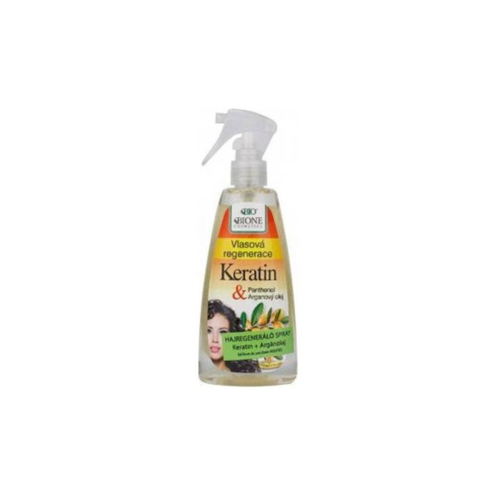 Bione Cosmetics spray regenerant pentru păr cu keratină și ulei de argan, 260 ml
