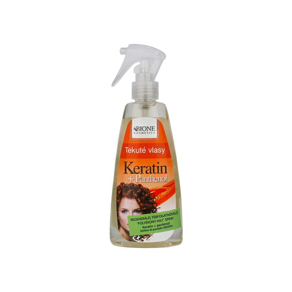 Bione cosmetics keratin+panthenol folyékony haj regeneráló térfogatnövelő spray 260 ml