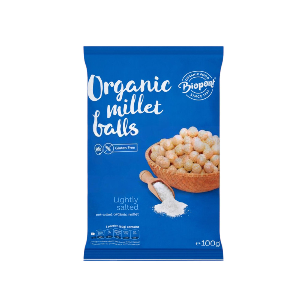 Bio gepuffte Hirsekugeln leicht gesalzen 100 g