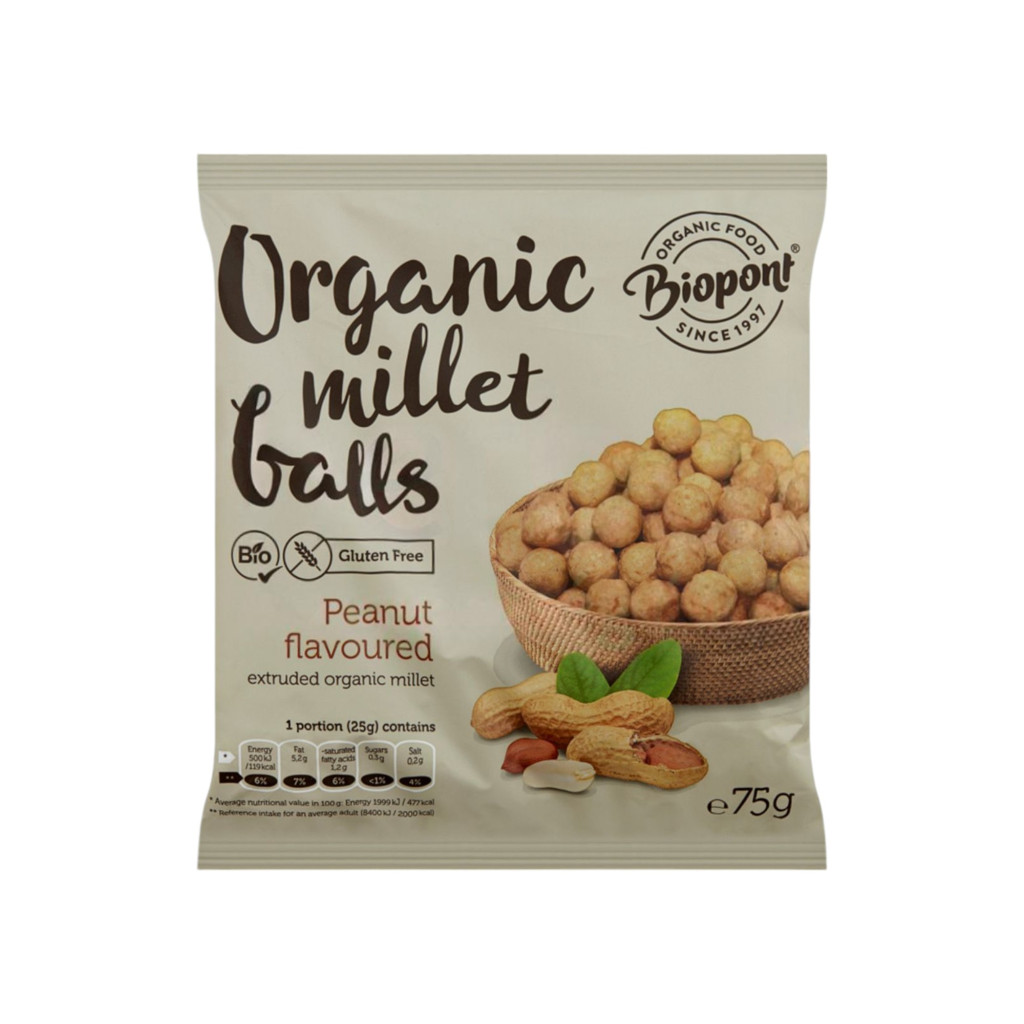 Biopont Bio-Extrudierte Hirsekugeln mit Erdnuss 75 g