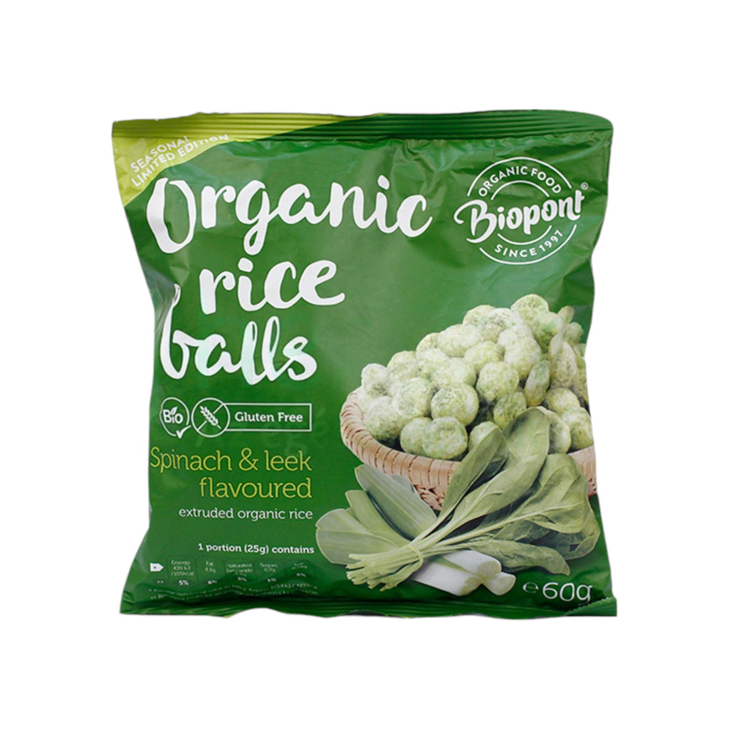 Bio rýžový míček se špenátem a pórem 60 g