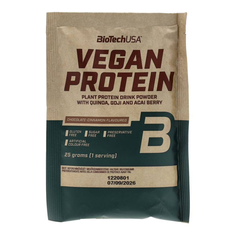 Veganský proteinový nápoj se skořicovou čokoládovou příchutí od Biotech, 25 g