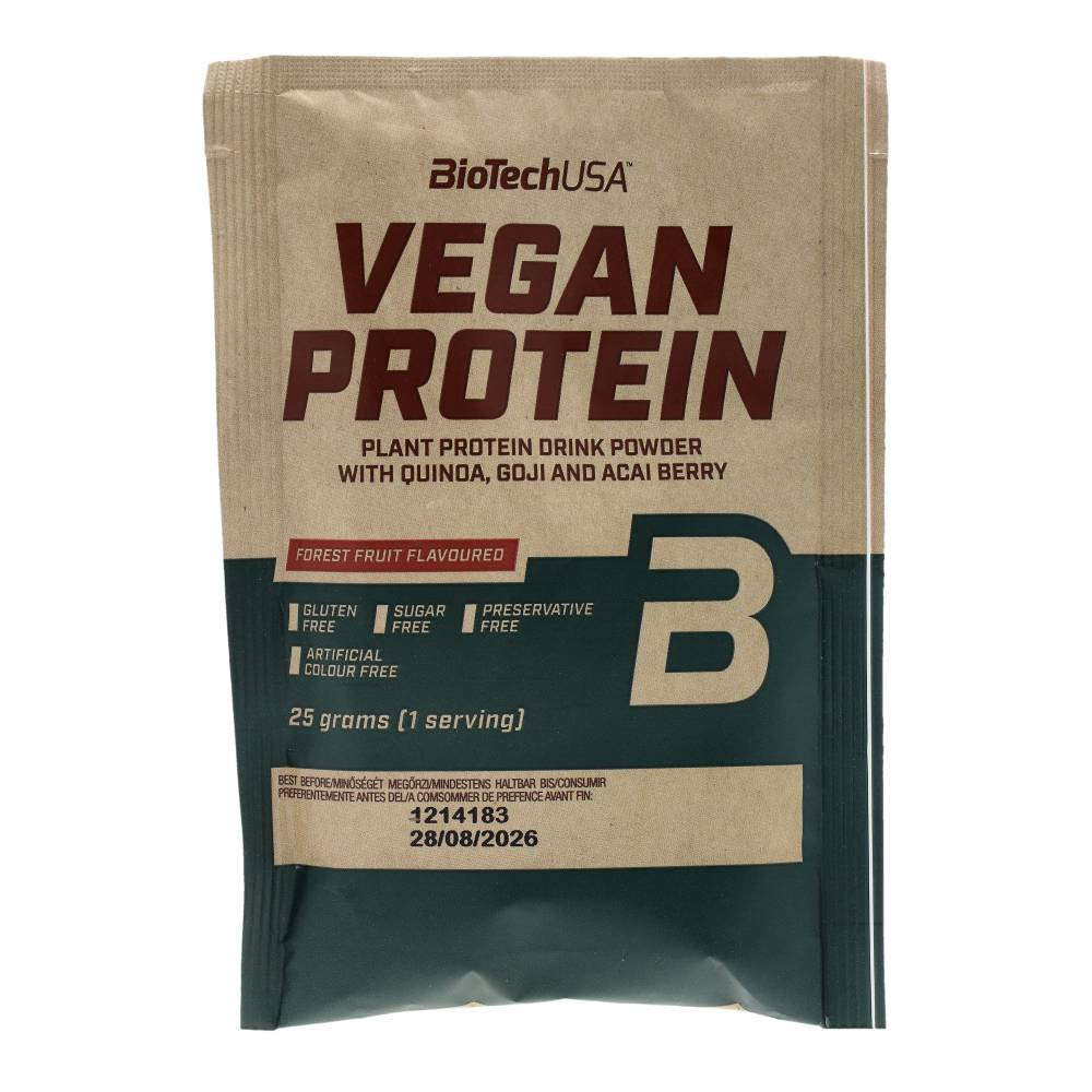 Biotech vegan protein erdei gyümölcs ízű fehérje italpor 25 g